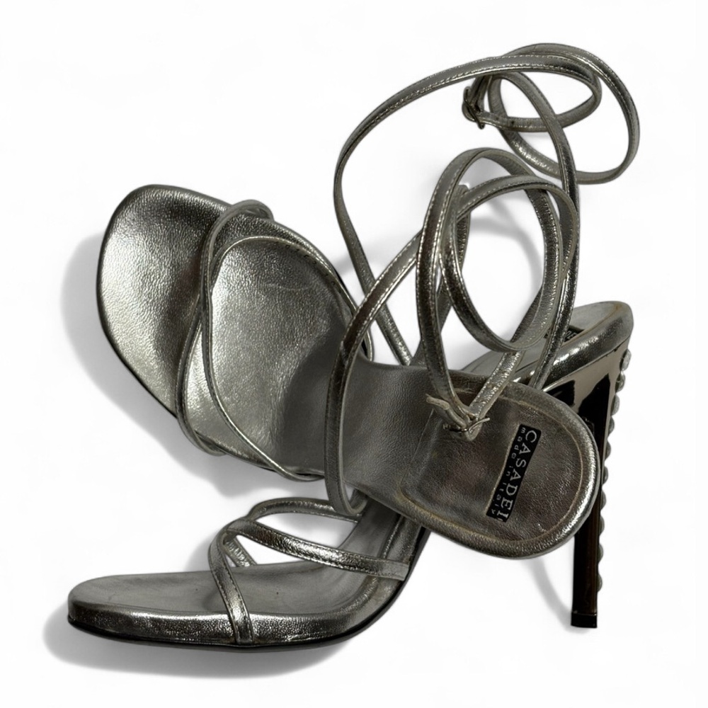 Casadei Silver Strappy Heels - Picture 6 of 6